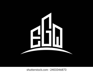 Letter EGQ Building Vektorgrafik Monogramm Logo Design-Vorlage. Bauen Form EGQ Logo.