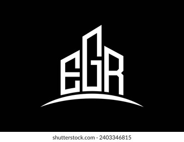 Letter EGR Building vector monogram logo design template. Building Shape EGR logo.