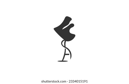 A Letter Egret Logo Design