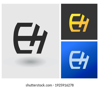 Letter EH E H logo design for company branding idea