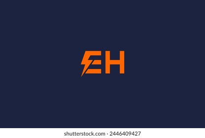 letter eh with electricity logo icon design vector design template inspiration