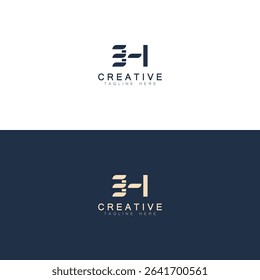 letter EH, HE, H, E, Abstract initial monogram letter alphabet logo design