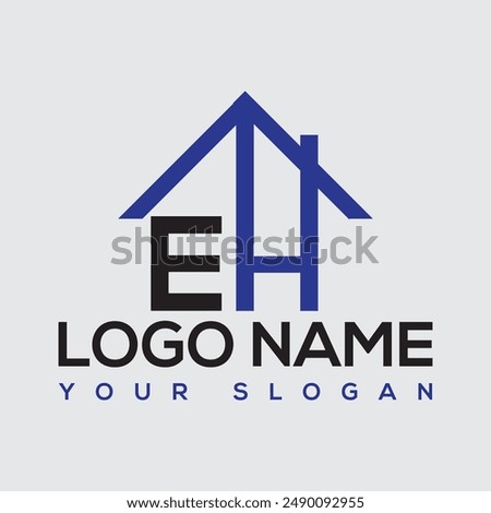Letter EH and HE Home Logo Set. Suitable for any business related to house, real estate, construction, interior with EH or HE initials.
