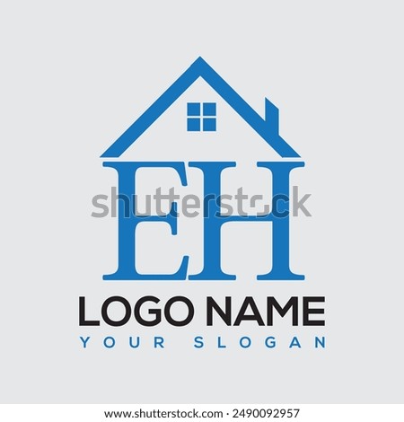 Letter EH and HE Home Logo Set. Suitable for any business related to house, real estate, construction, interior with EH or HE initials.
