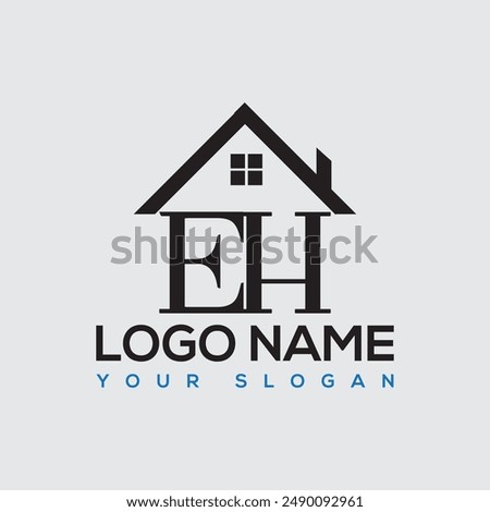 Letter EH and HE Home Logo Set. Suitable for any business related to house, real estate, construction, interior with EH or HE initials.
