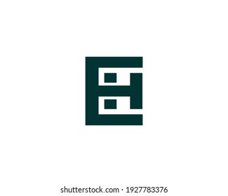 letter eh and he logo design vector template