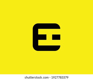 letter eh and he logo design vector template