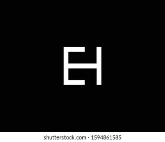 Letter EH Logo Design , Minimal EH Monogram in Editable Vector Format