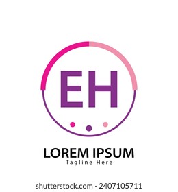 letter EH logo. EH logo design vector illustration for creative company, business, industry