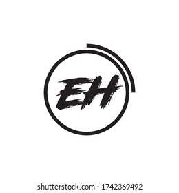 Letter EH logo icon flat and vector design template.
