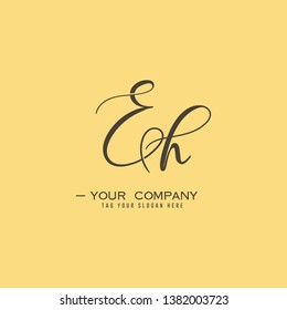 Letter Eh Logo. Initial Letter Design Vector Luxury Colors