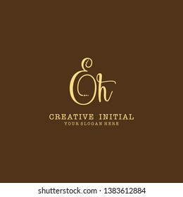 Letter Eh Logo. Initial Letter Design Vector Luxury Colors