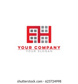 letter EH logo vector