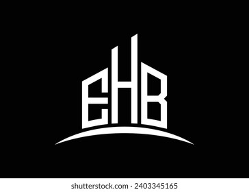 Letter EHB Building vector monogram logo design template. Building Shape EHB logo.