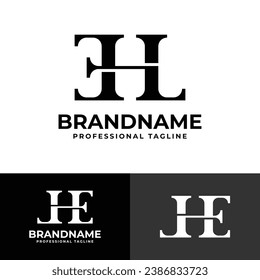 Letter EHL or LHE Monogram Logo, suitable for any business with EHL, ELH, LHE, LEH, HEL, or HLE initial.