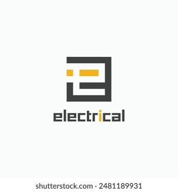 Letter ie or ei geometric square minimal logo design concept. Vector illustration