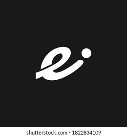 Plantilla de logotipo de diseño manuscrito de Letter ei