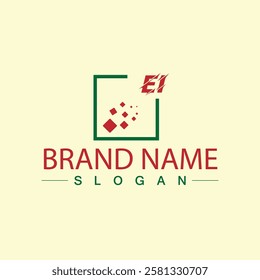 Letter EI handwritten unique logo design for your business