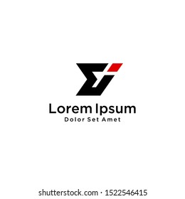 letter EI, I, E, logo design vector icon template