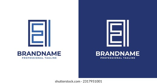 Letter EI Line Monogram Logo, suitable for any business with EI or IE initials.