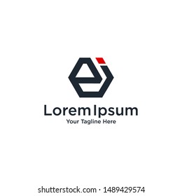 letter EI logo design vector icon template
