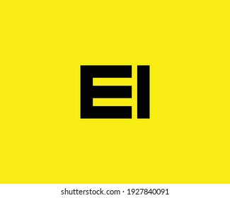 letter ei logo design vector template