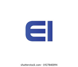 letter ei logo design vector template