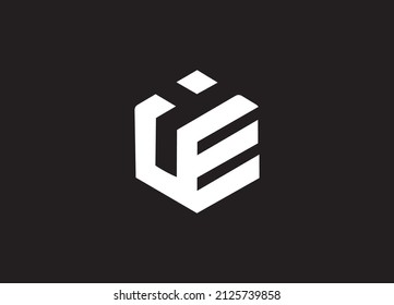 letter IE and EI logo design vector template