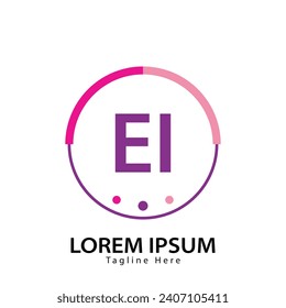 letter EI logo. EI logo design vector illustration for creative company, business, industry