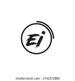Letter EI logo icon flat and vector design template.
