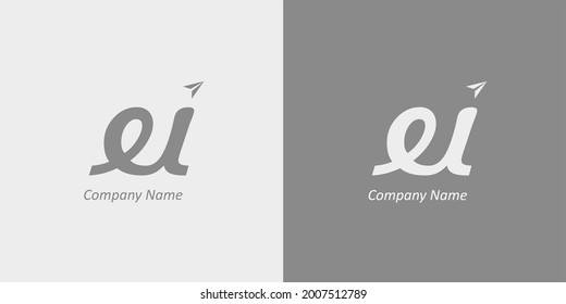 Letter EI logo Type - Vector