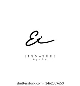 Letter EI Signature Logo Template - Vector