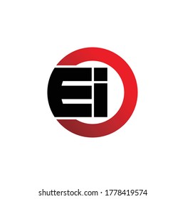 Letter EI simple logo icon design vector