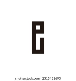 Letter ei square geometric symbol simple logo vector