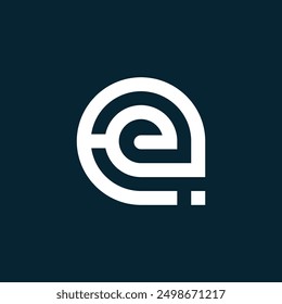 Letter ei square geometric symbol simple logo vector