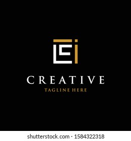  Letter Ei Square Monogram Creative Business Logo