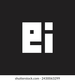 letter ei stripes square lowercase logo vector 