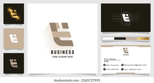 Letter Ei or ti monogram logo with business card design