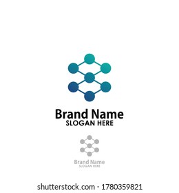 letter eight and network logo template design vector, technology logo template