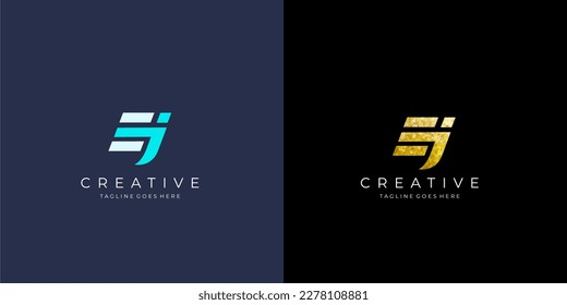 Letter EJ or JE design logo illustration