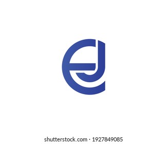 letter ej and je logo design vector template