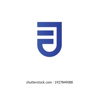 letter ej and je logo design vector template