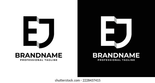 Letter EJ or JE Monogram Logo, suitable for any business with EJ or JE initials.