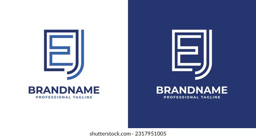 Letter EJ Line Monogram Logo, suitable for any business with EJ or JE initials.