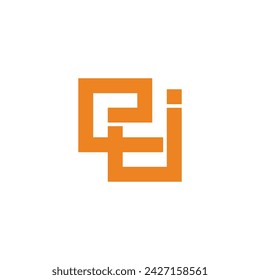 letter ej linked linear geometric logo vector 