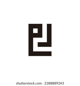 Letter eJ square geometric symbol simple logo vector