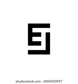 Letter EJ square geometric symbol simple logo vector