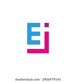 Letter Ej square geometric symbol simple logo vector