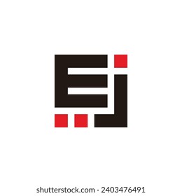 Letter Ej square, modern geometric symbol simple logo vector