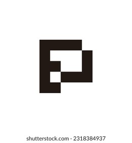 Letra cuadrado EJ, símbolo geométrico único vector de logotipo simple